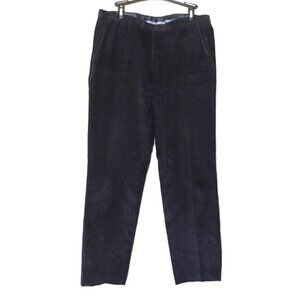 Hugo Boss Corduroy Navy blue Casual men pants Size 32R wide leg 100% Cotton